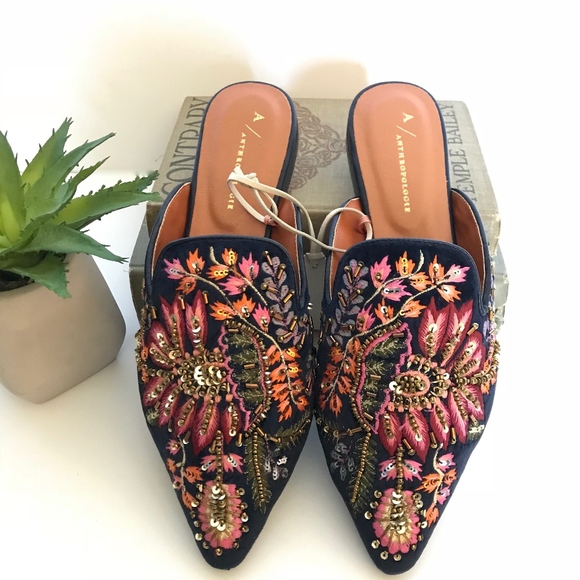 Anthropologie Shoes - NWT Anthropologie Embroidered Springtime Slides